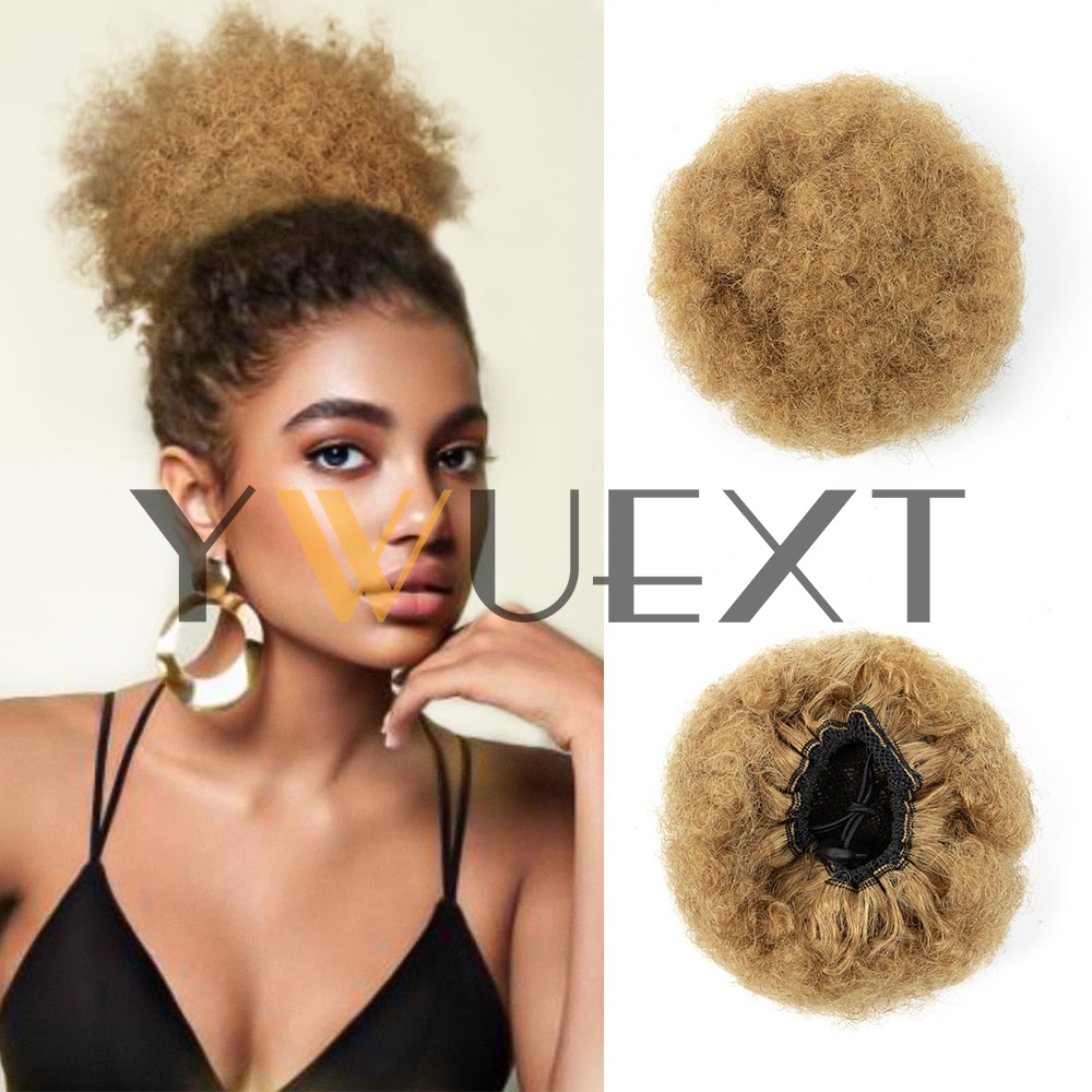 Drawstring Afro Curly Puff Ponytail - YWUEXT Rabo de Cavalo Afro Kinky