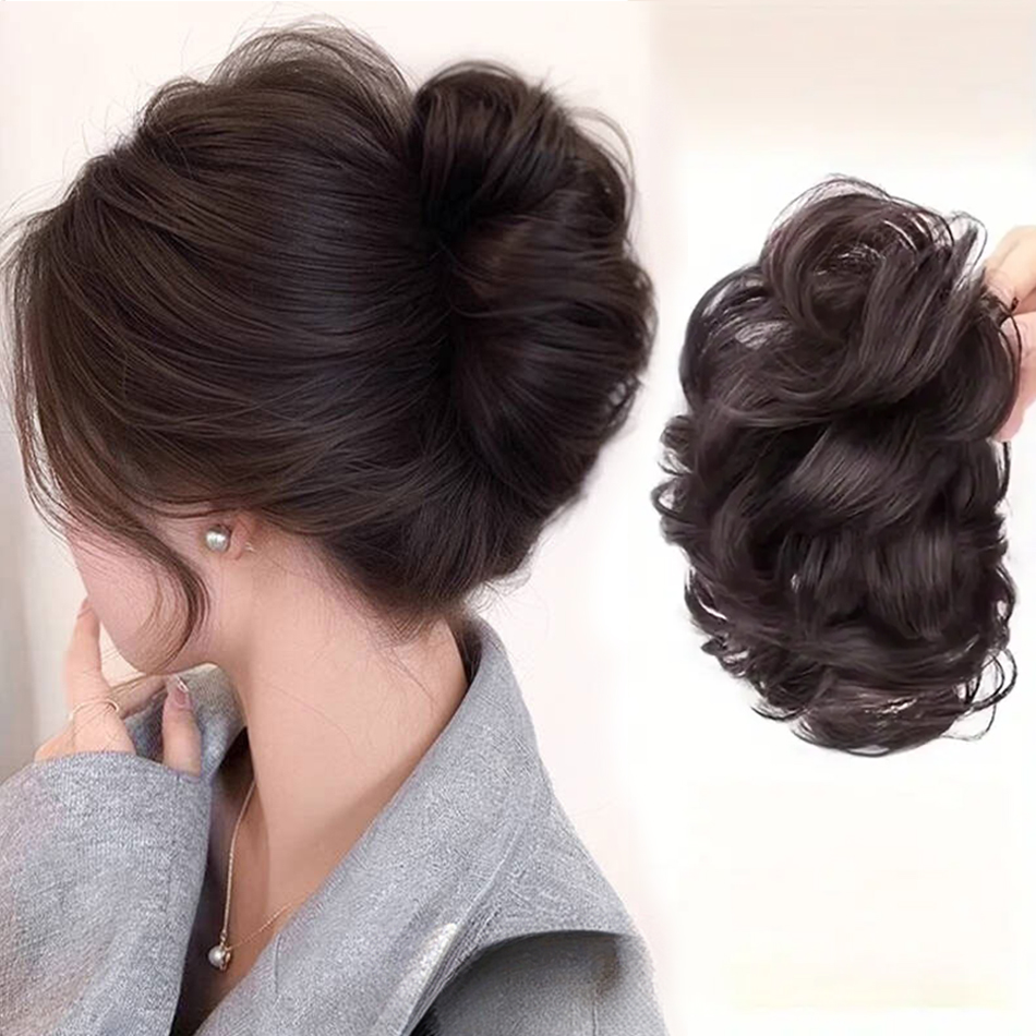Claw Clip Messy Bun Hair Piece - Coque bagunçado sintético, peça de cabelo,