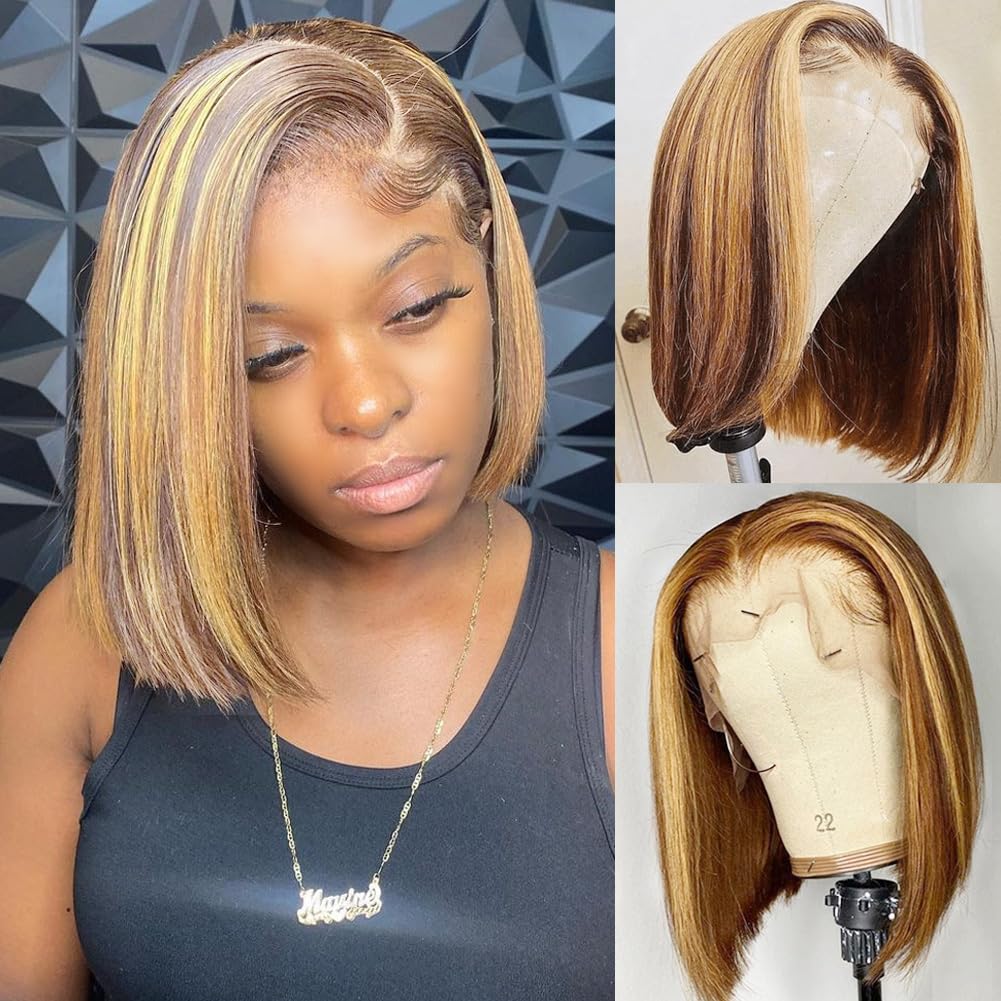 Pre Parted 13X4 Lace Front Bob Wig - Peruca Bob de Cabelo Humano 13x4