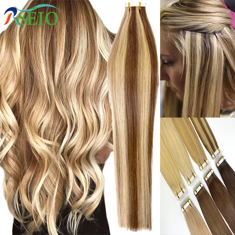 Invisible Tape In Extensions Real Hair - RSEIO-fita reta-em extensões do cabelo humano,