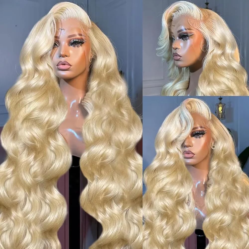 613 Blonde Body Wave Lace Front Wig - # Perucas de Cabelo Humano 613