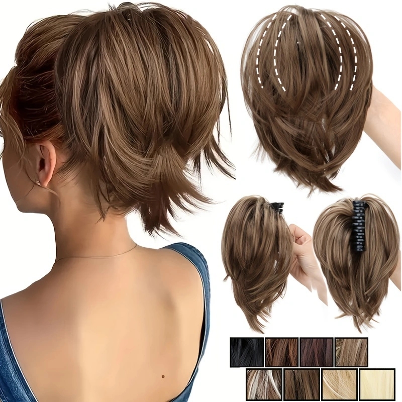 Claw Clip Messy Bun Hair Piece - Wigsin sintético bagunçado coque cabelo scrunchies