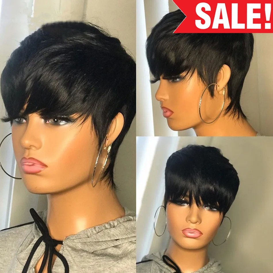 Short Pixie Cut Wig Human Hair Cheap - Perucas de cabelo humano curto pixie