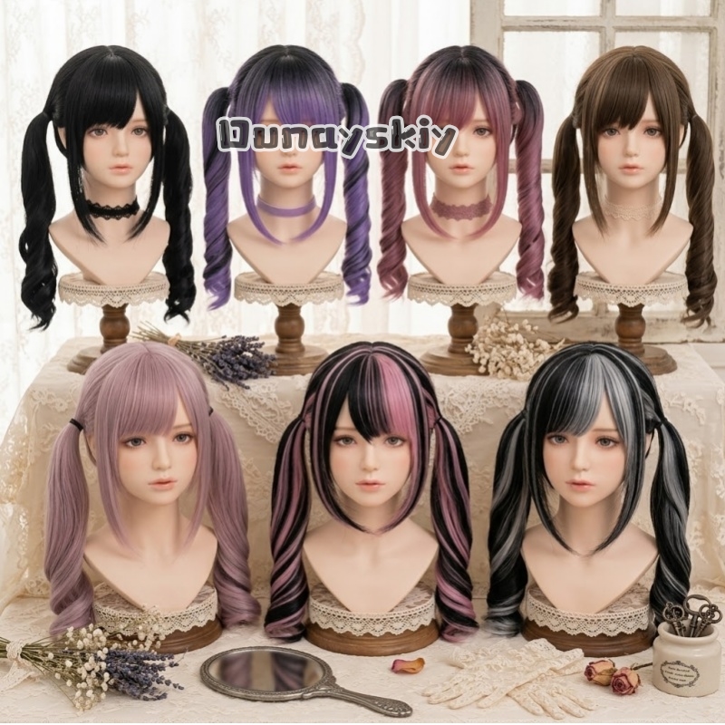 Hair Bundles - Peruca Sintética Gradiente Rosa para Preto