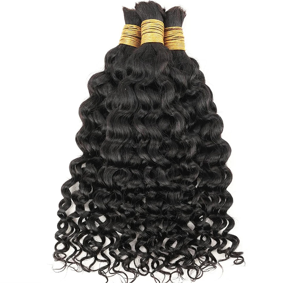 Cabelo Humano Ondulado para Tr - Water Wave Bulk Human Hair For Braiding avaliação e preço