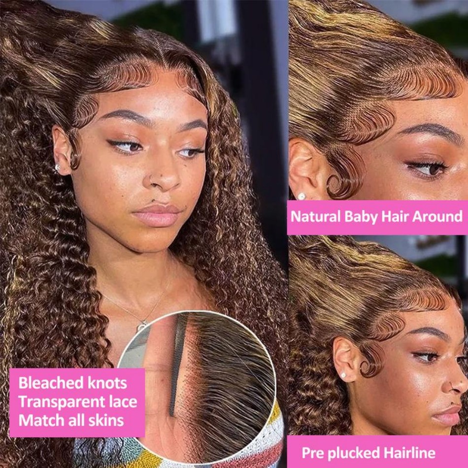 427 destaque ombre peruca de c - Hd Lace Frontal Wig Human Hair Pre Plucked avaliação e preço