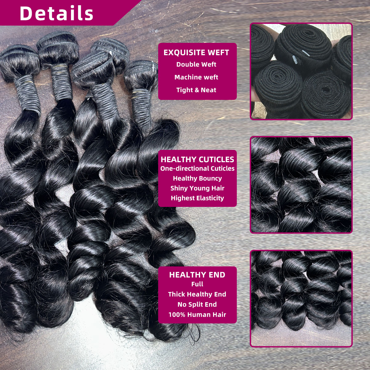 Pacotes de Cabelo Humano Virge - Deep Wave 3 Bundles With Closure avaliação e preço