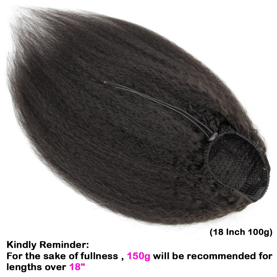 [Yvonne] kinky reta cordão rab - Seamless Clip In Hair Extensions Human Hair avaliação e preço
