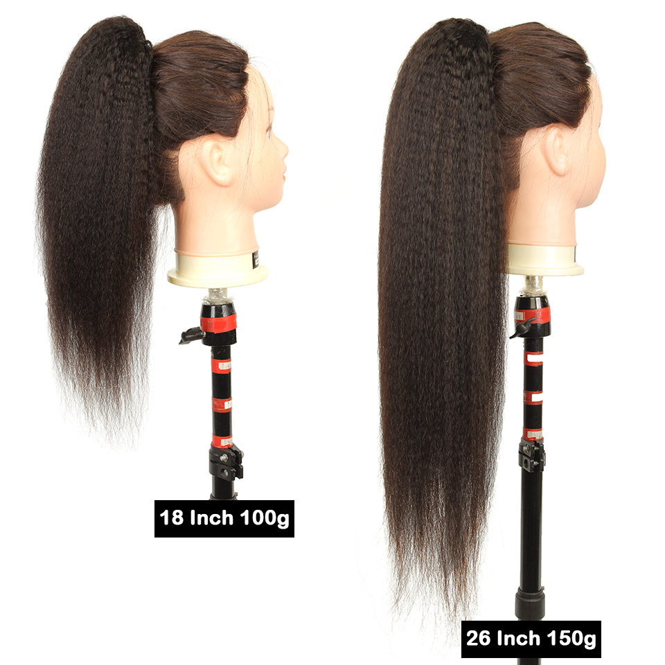 [Yvonne] kinky reta cordão rab - Seamless Clip In Hair Extensions Human Hair avaliação e preço