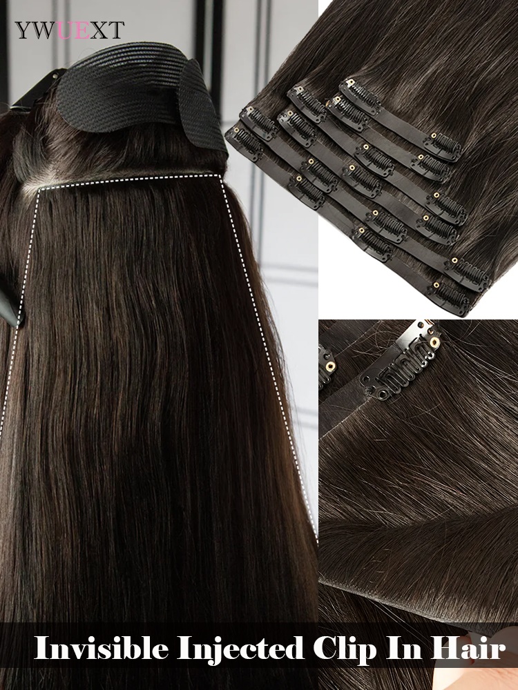 Grampo invisível em extensões  - Seamless Clip In Hair Extensions Human Hair avaliação e preço