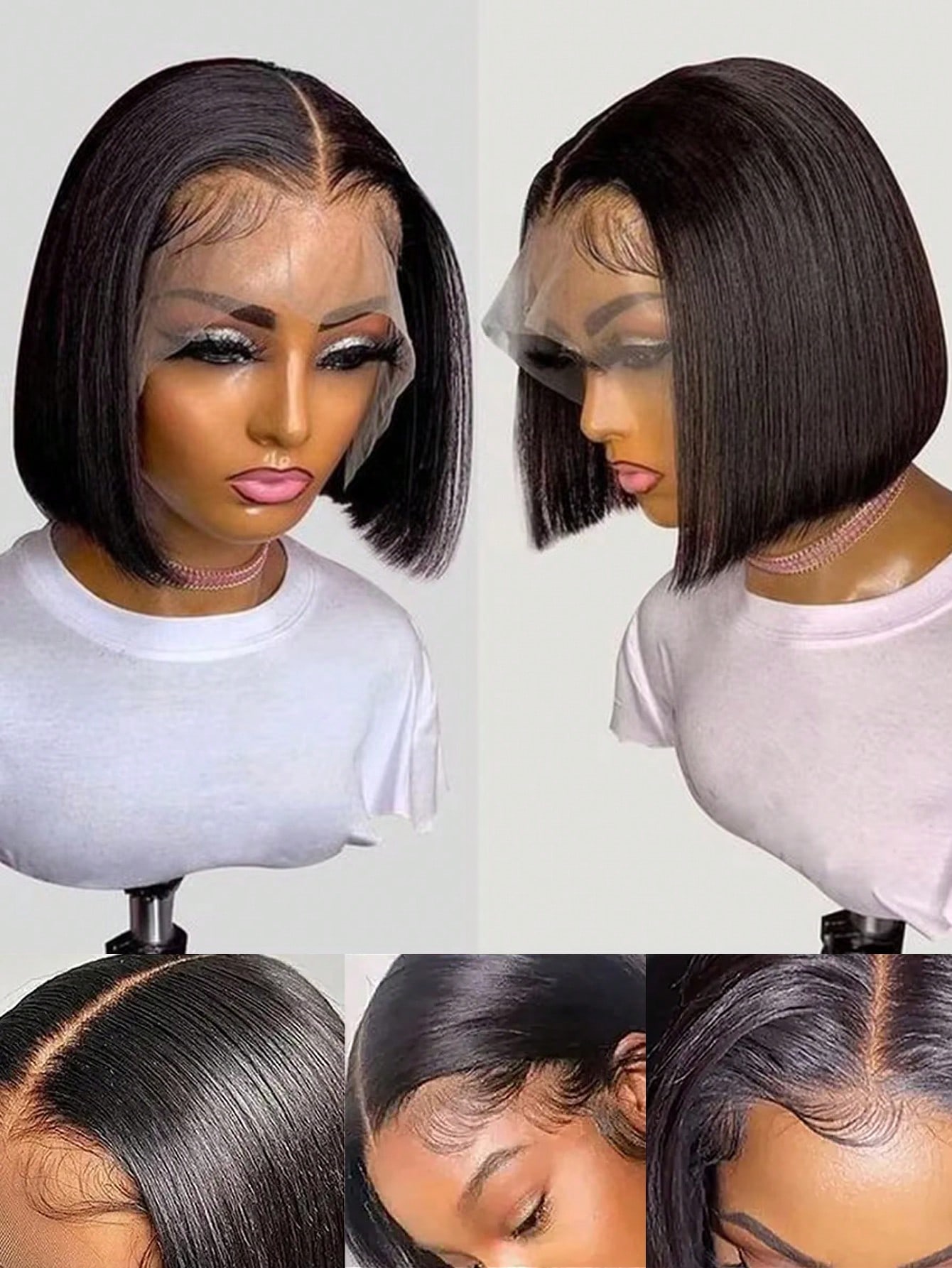 Perucas Gowik de Cabelo Humano - Pre Parted 13X4 Lace Front Bob Wig avaliação e preço