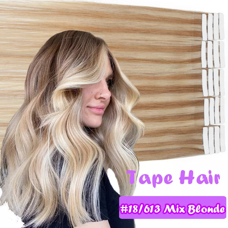 Fita reta de cabelo humano rea - Invisible Tape In Extensions Real Hair avaliação e preço