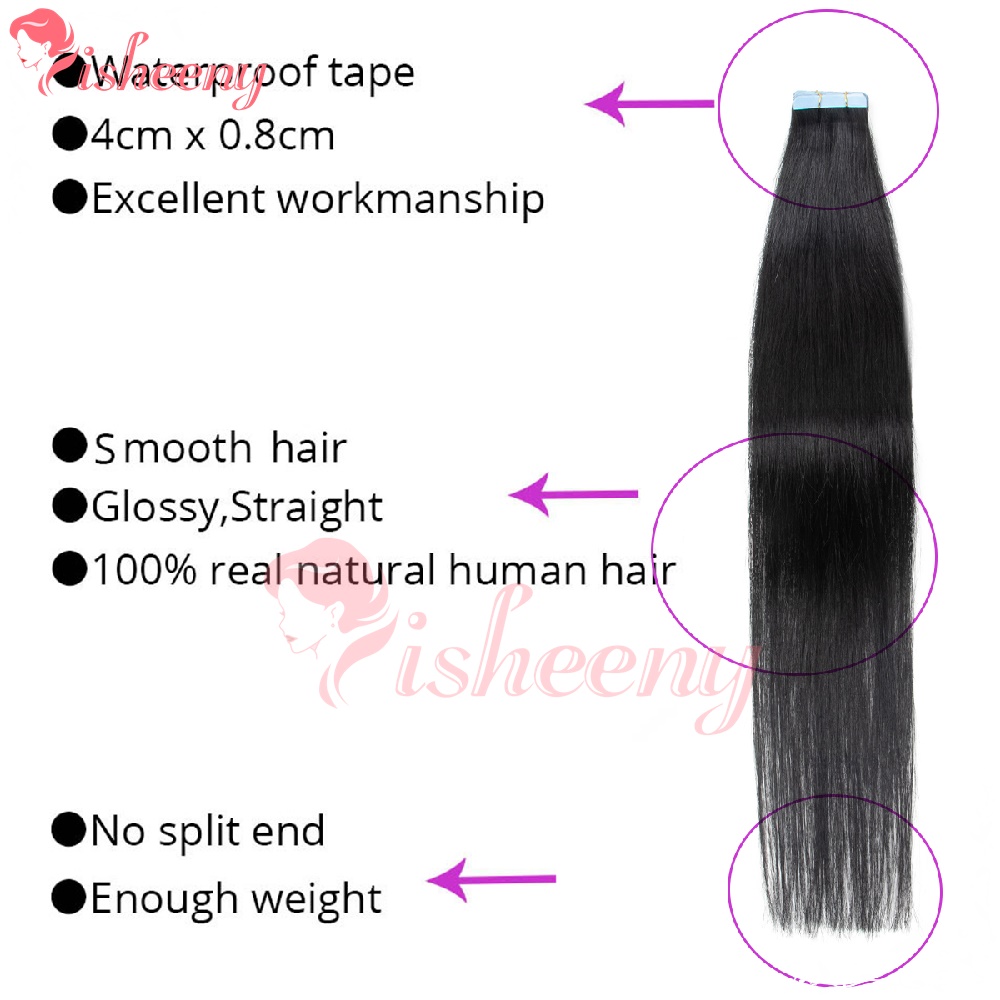 Extensões de cabelo Isheeny, a - Invisible Tape In Extensions Real Hair avaliação e preço