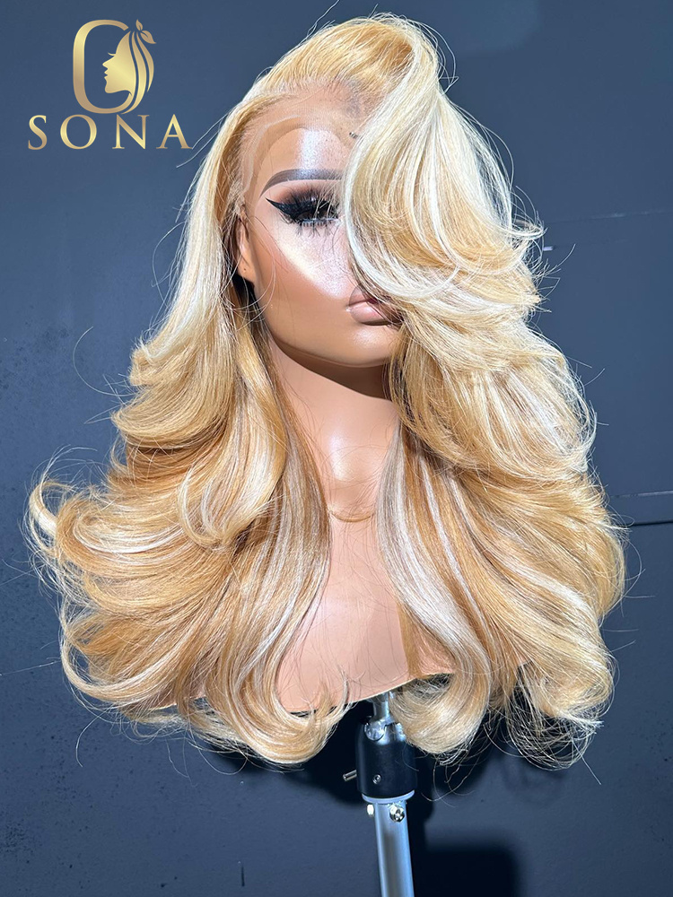 613 #   27 #   Peruca de Cabel - 613 Blonde Body Wave Lace Front Wig avaliação e preço