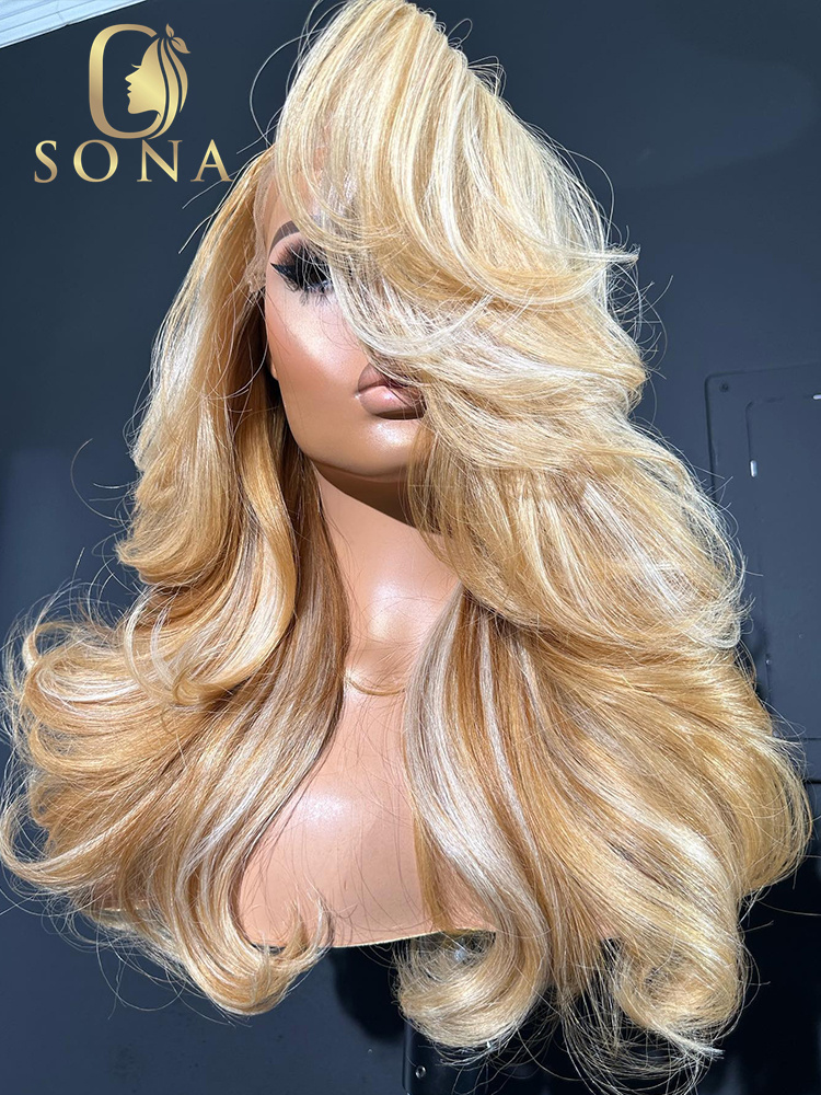 613 #   27 #   Peruca de Cabel - 613 Blonde Body Wave Lace Front Wig avaliação e preço
