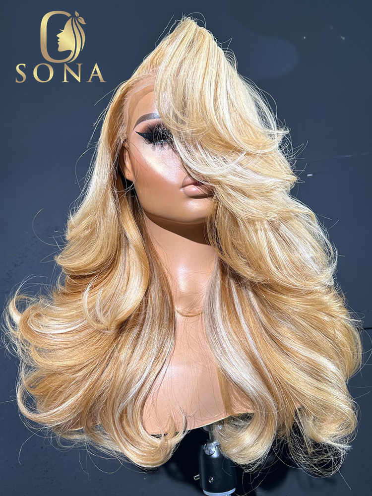 613 #   27 #   Peruca de Cabel - 613 Blonde Body Wave Lace Front Wig avaliação e preço