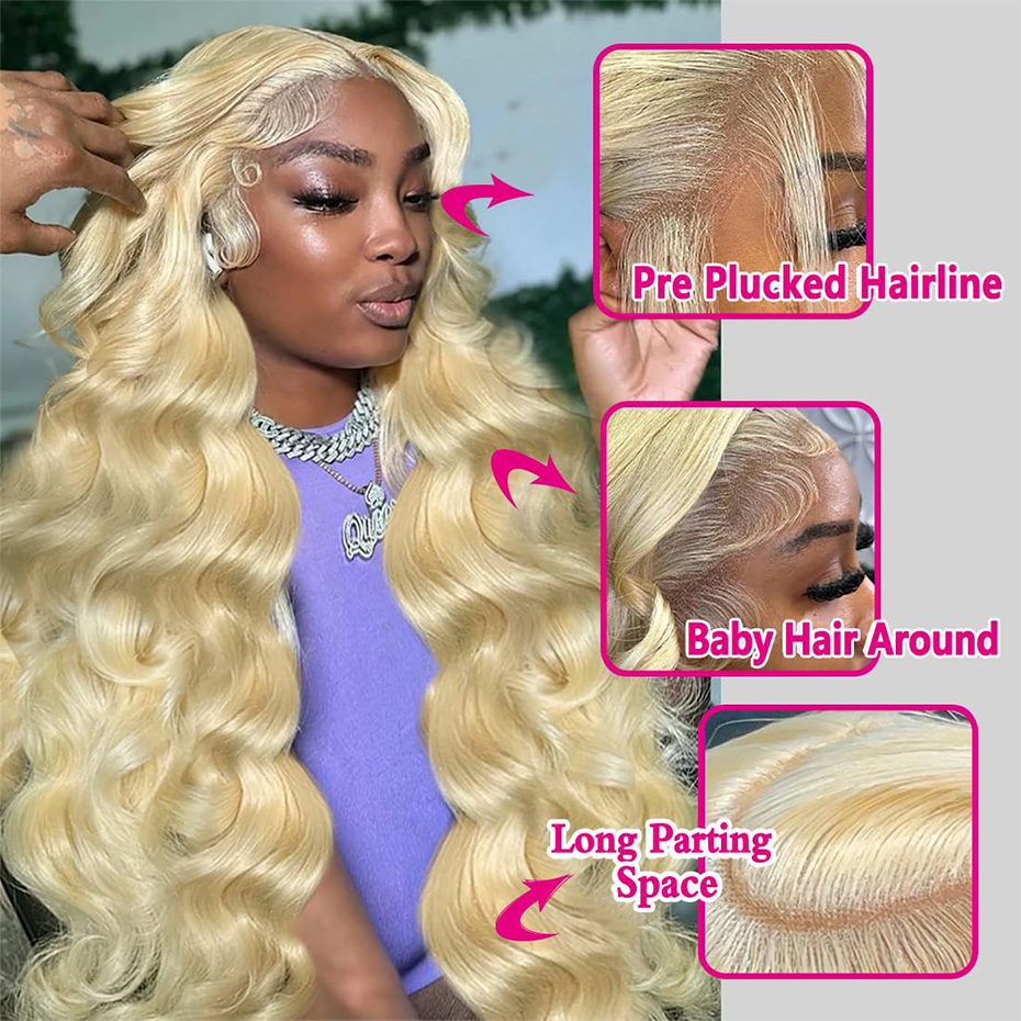 Peruca Frontal HD Lace 13x6, P - 613 Blonde Body Wave Lace Front Wig avaliação e preço