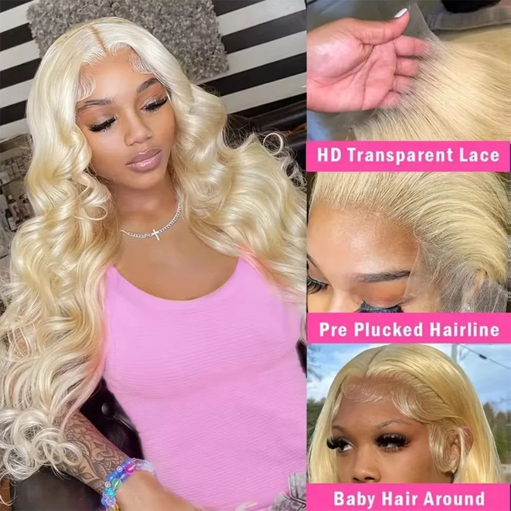 613 Peruca Frontal de Renda Tr - 613 Blonde Body Wave Lace Front Wig avaliação e preço
