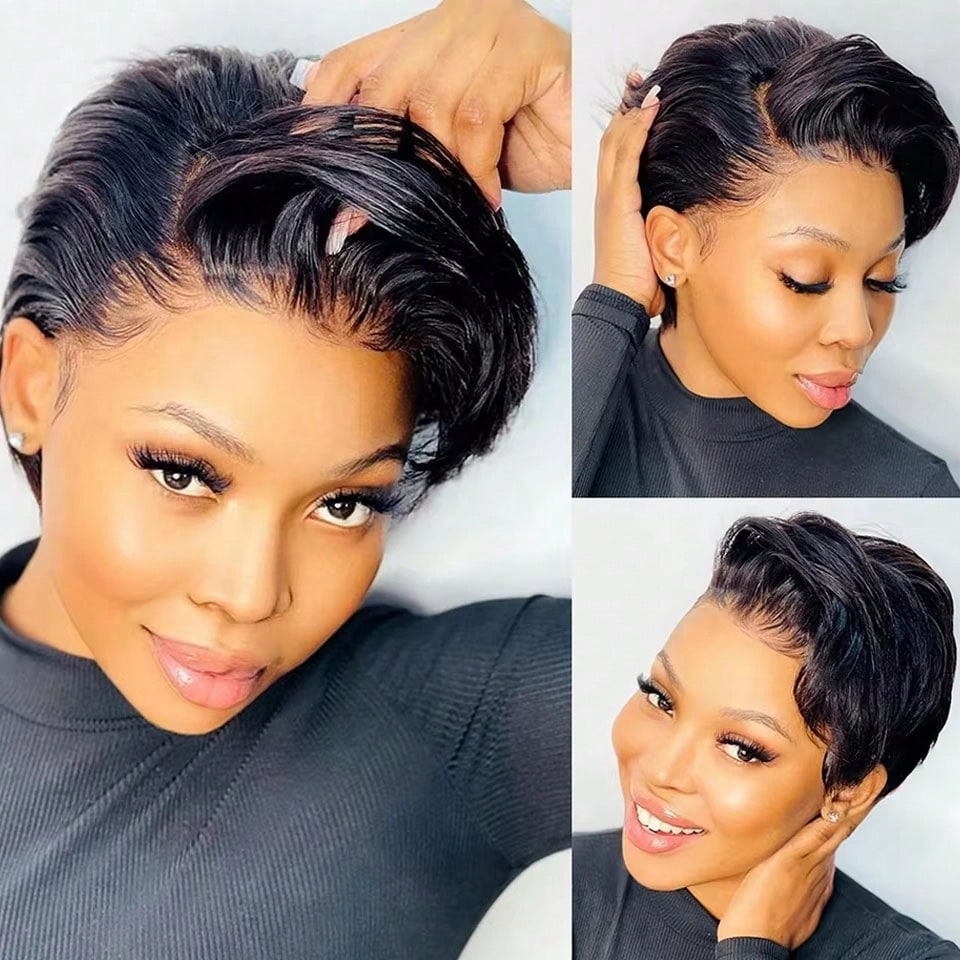Peruca Curta Pixie Barata Atac - Short Pixie Cut Wig Human Hair Cheap avaliação e preço