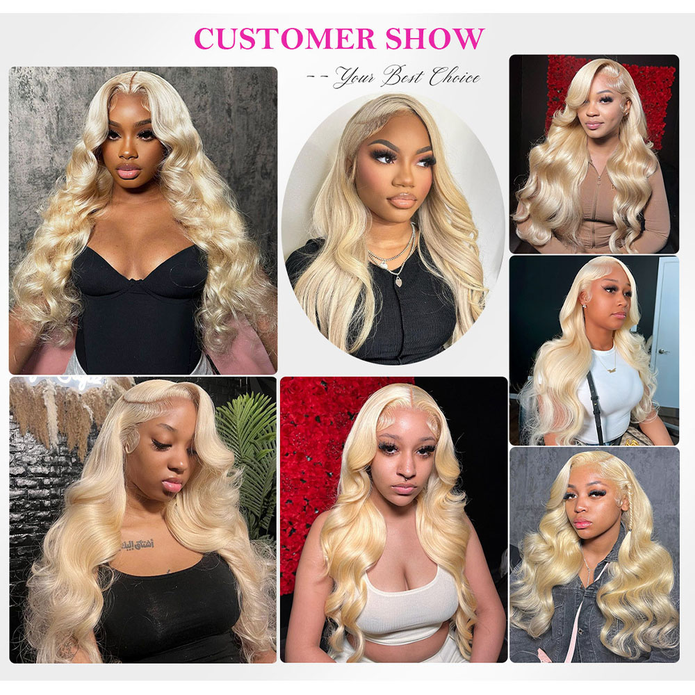 Peruca de Cabelo Humano Loiro  - 613 Blonde Body Wave Lace Front Wig avaliação e preço