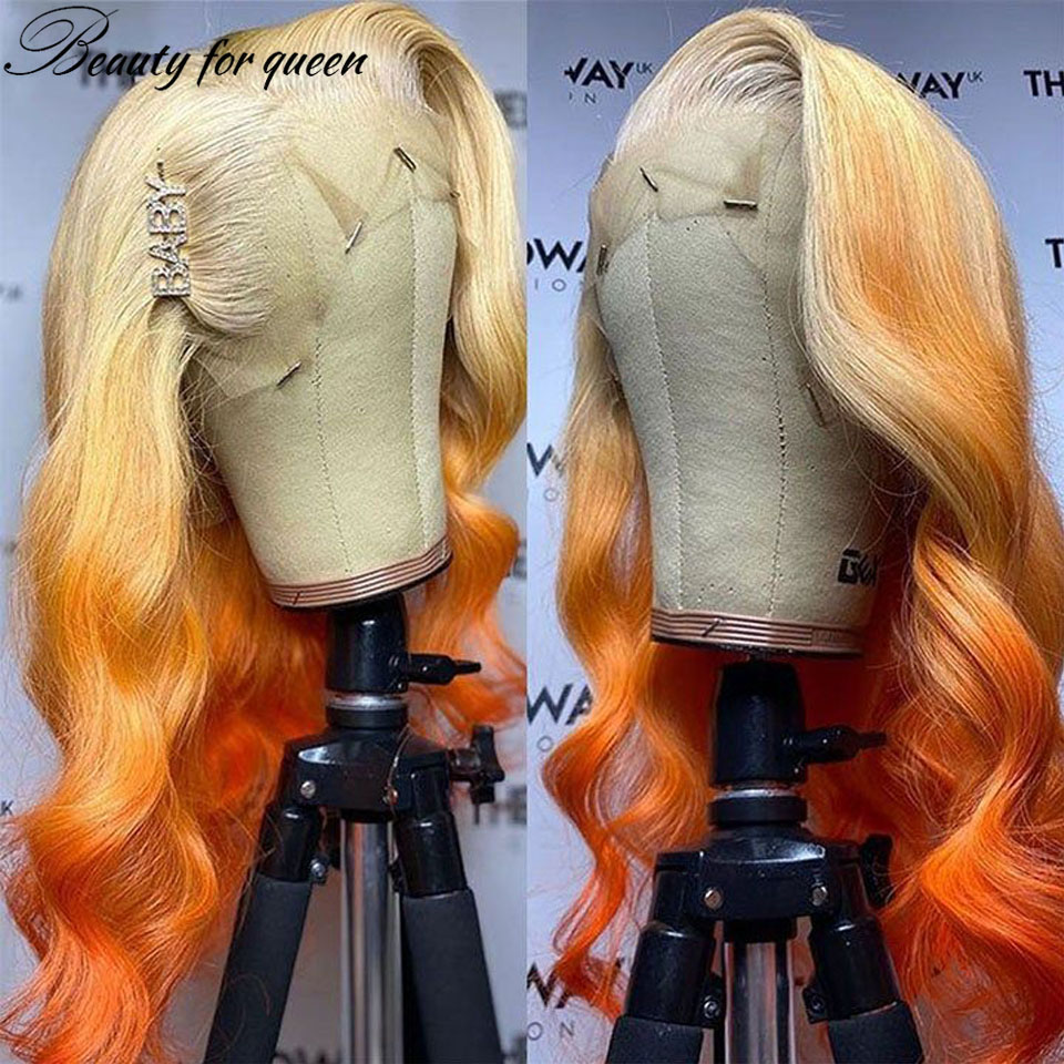 Gengibre 613 laranja onda do c - 613 Blonde Body Wave Lace Front Wig avaliação e preço