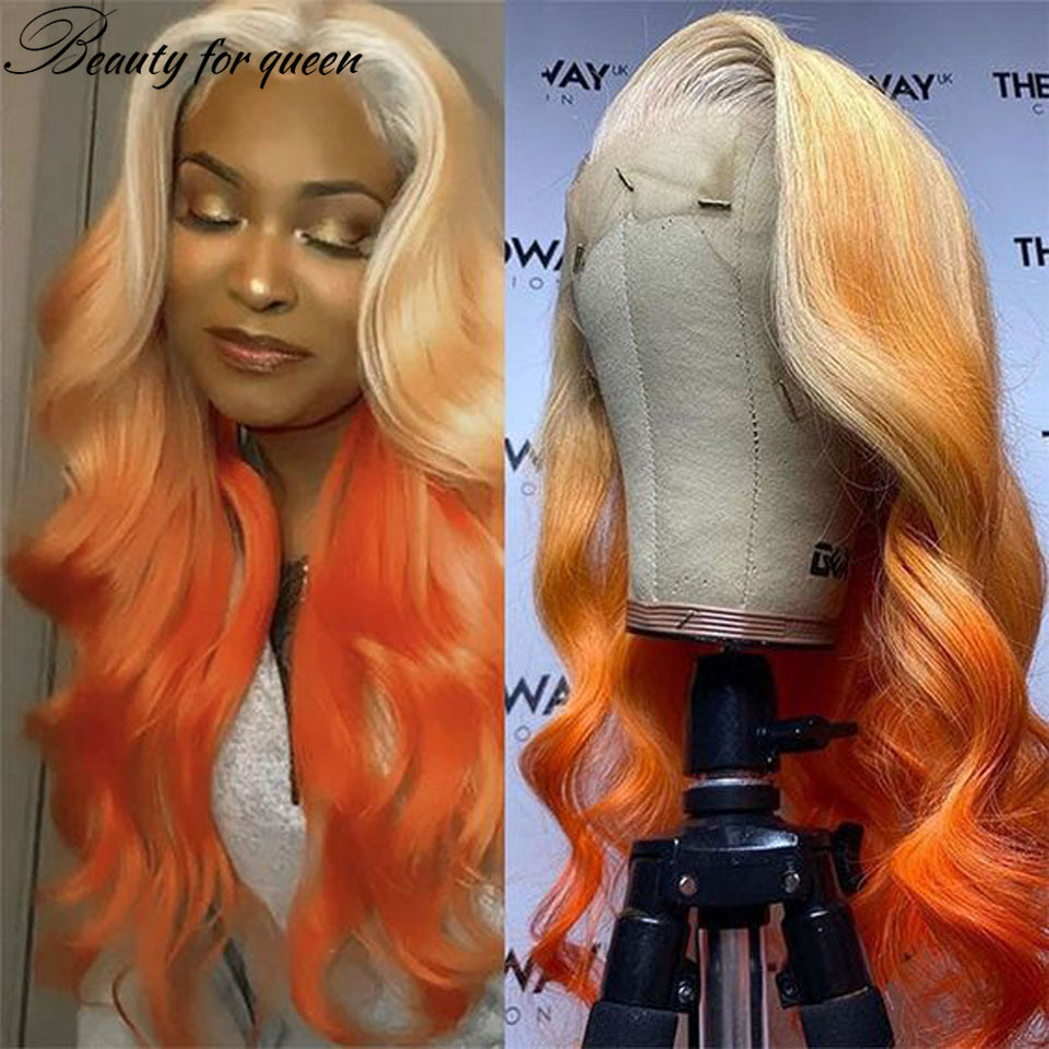 Gengibre 613 laranja onda do c - 613 Blonde Body Wave Lace Front Wig avaliação e preço