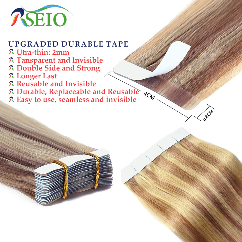 RSEIO-fita reta-em extensões d - Invisible Tape In Extensions Real Hair avaliação e preço