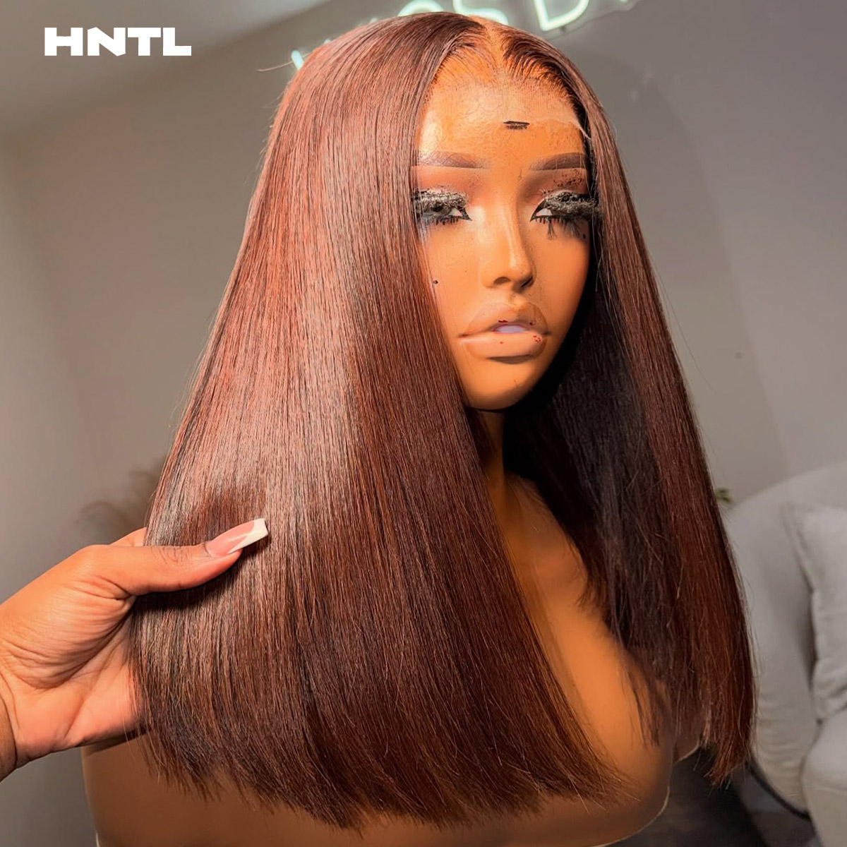 Peruca Bob Marrom Sem Cola Pro - Pre Parted 13X4 Lace Front Bob Wig avaliação e preço
