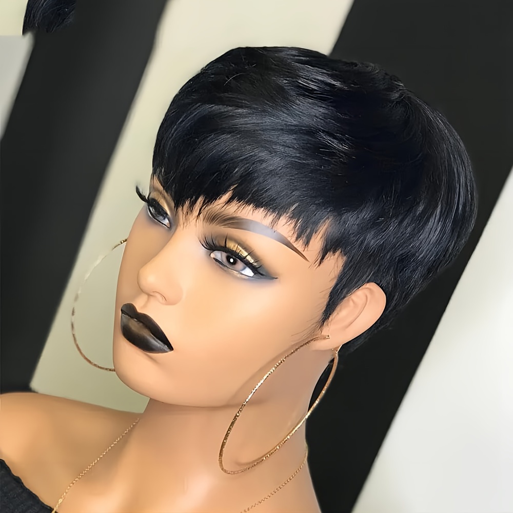 Peruca curta pixie cabelo huma - Short Pixie Cut Wig Human Hair Cheap avaliação e preço