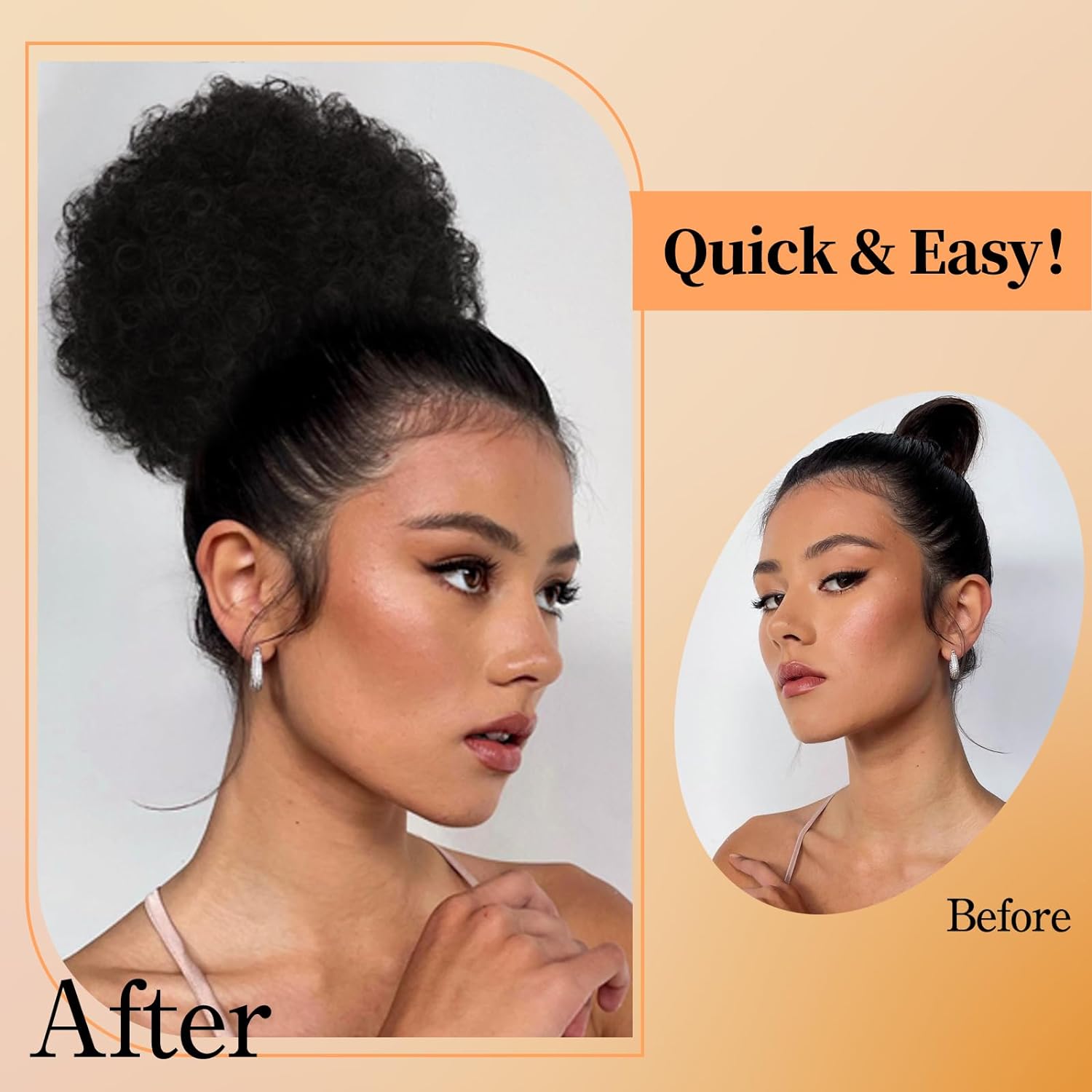 Afro puff cordão rabo de caval - Drawstring Afro Curly Puff Ponytail avaliação e preço