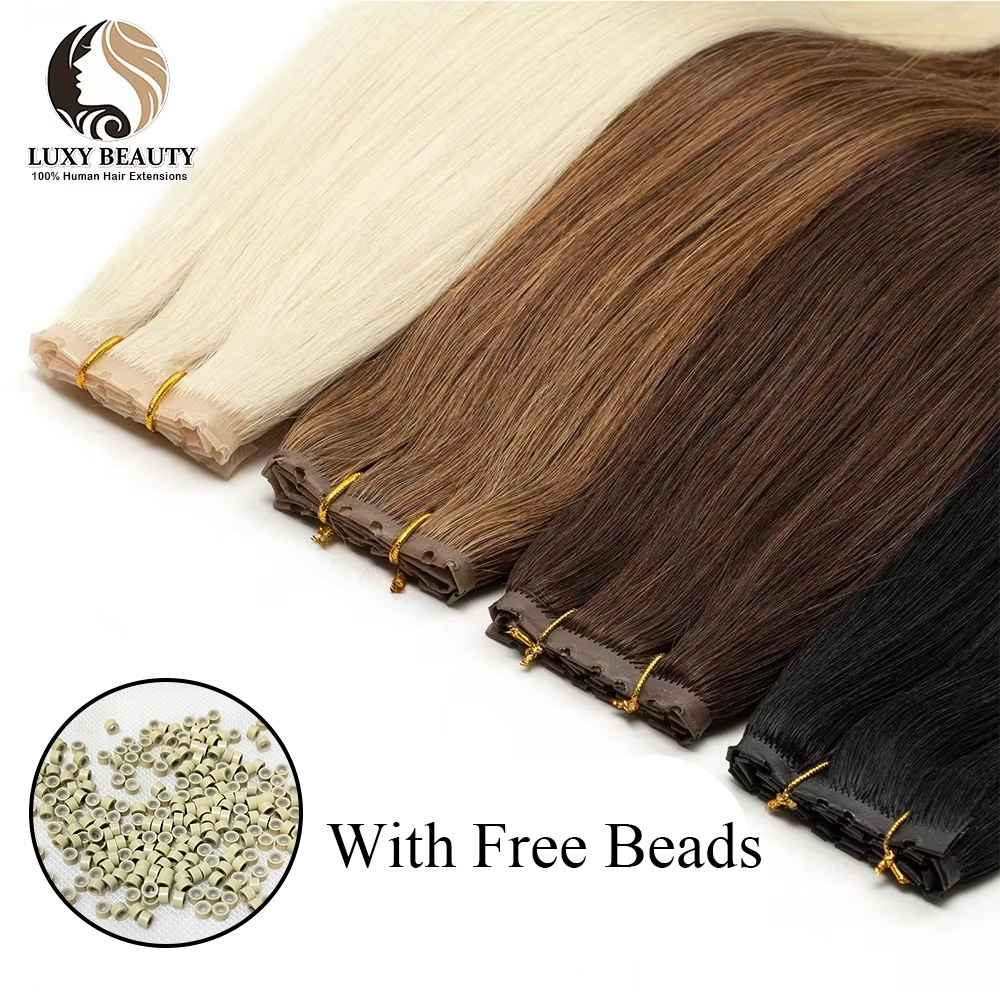 Loira injeção buraco trama ext - Invisible Tape In Extensions Real Hair avaliação e preço