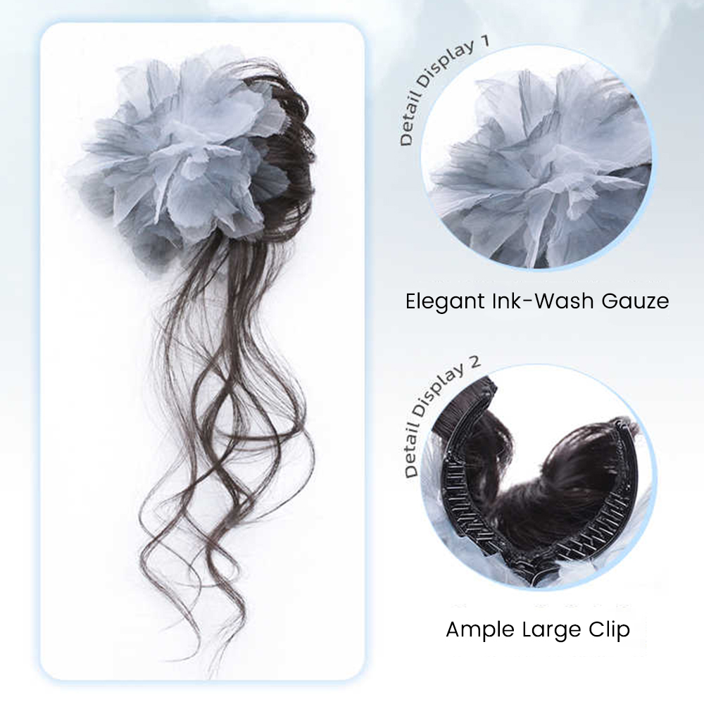 Coque Sintético Curto Ondulado - Claw Clip Messy Bun Hair Piece avaliação e preço