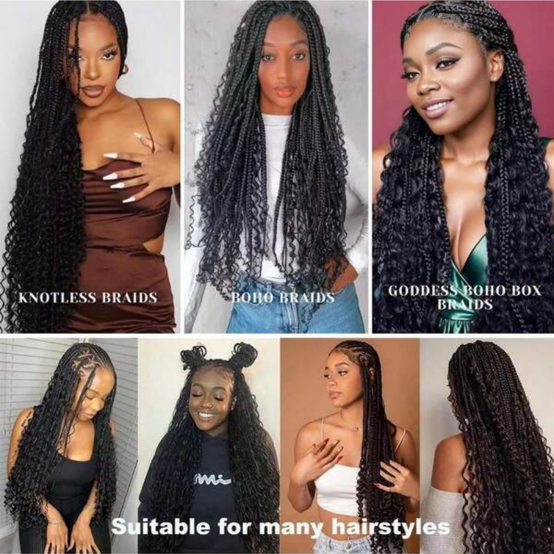 2 pacotes de onda de água em m - Water Wave Bulk Human Hair For Braiding avaliação e preço