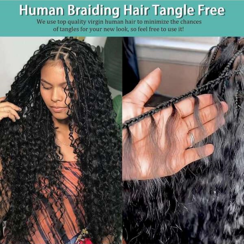 2 pacotes de onda de água em m - Water Wave Bulk Human Hair For Braiding avaliação e preço