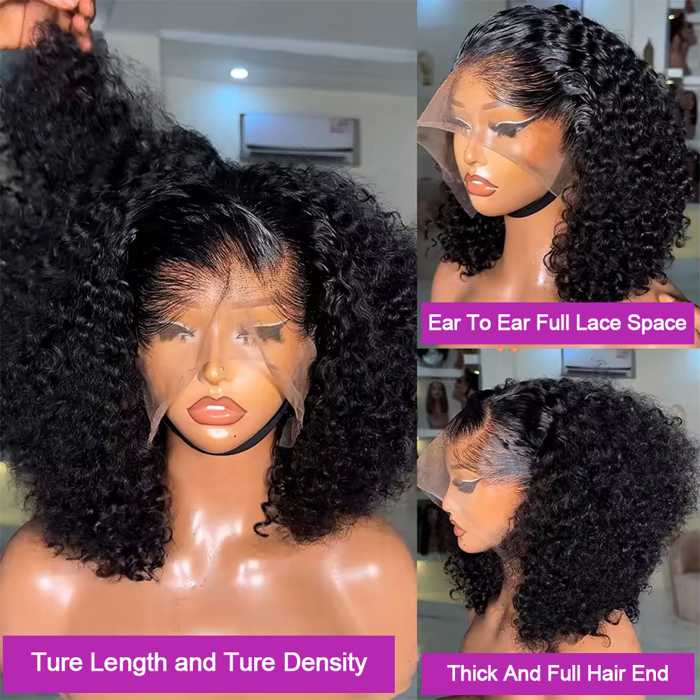 Perucas de Cabelo Humano Ondul - Pre Parted 13X4 Lace Front Bob Wig avaliação e preço