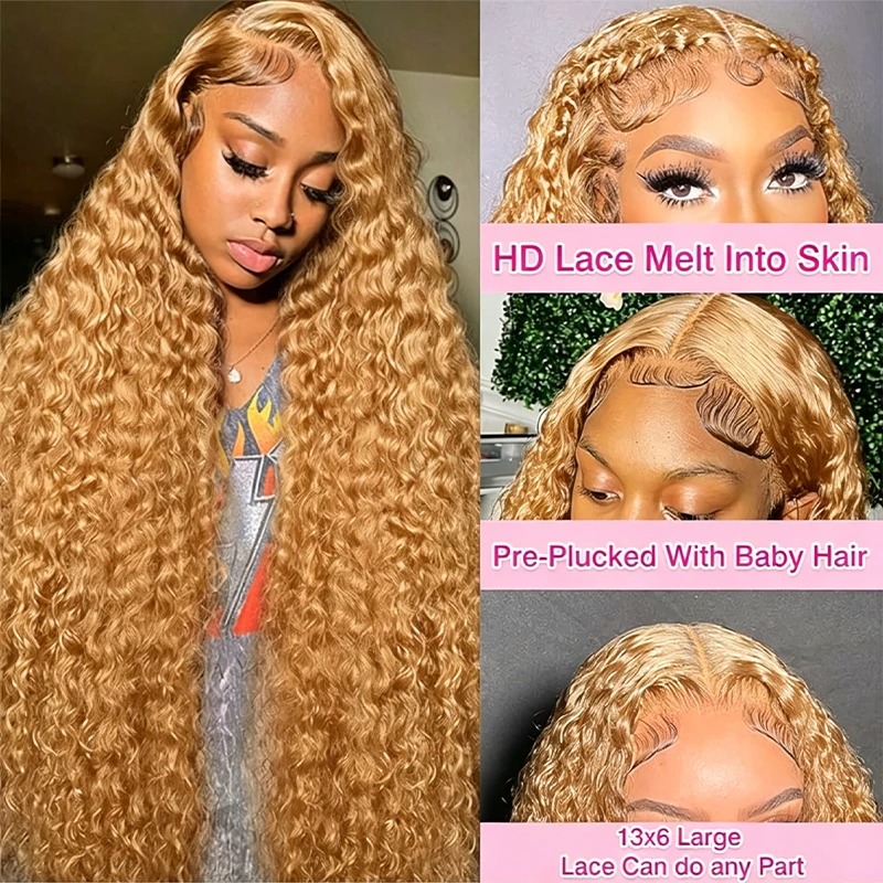 34 38 Polegada mel loira peruc - Hd Lace Frontal Wig Human Hair Pre Plucked avaliação e preço
