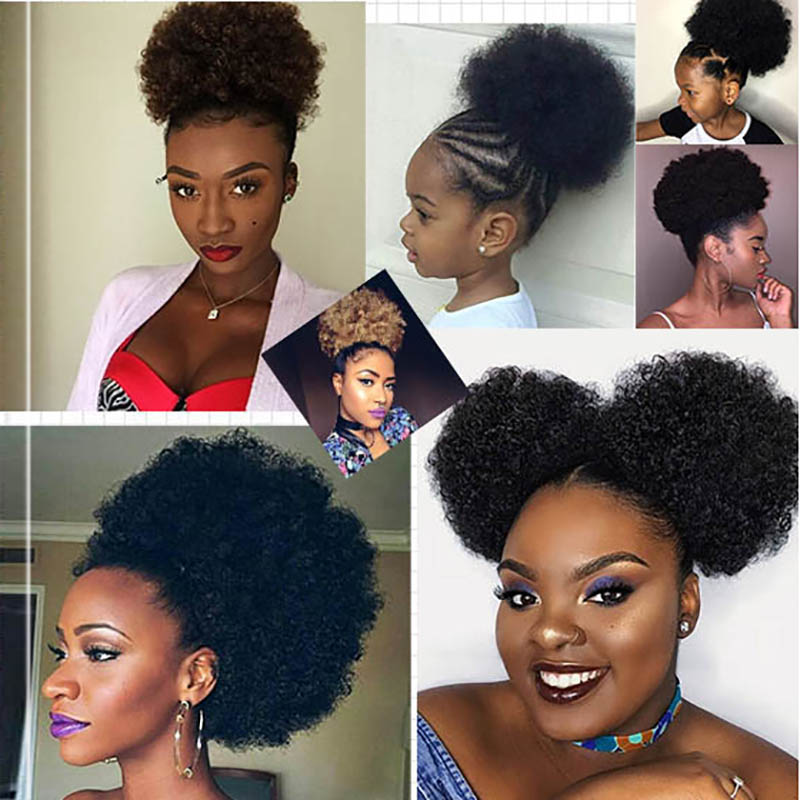 Grandes extensões de rabo de c - Drawstring Afro Curly Puff Ponytail avaliação e preço