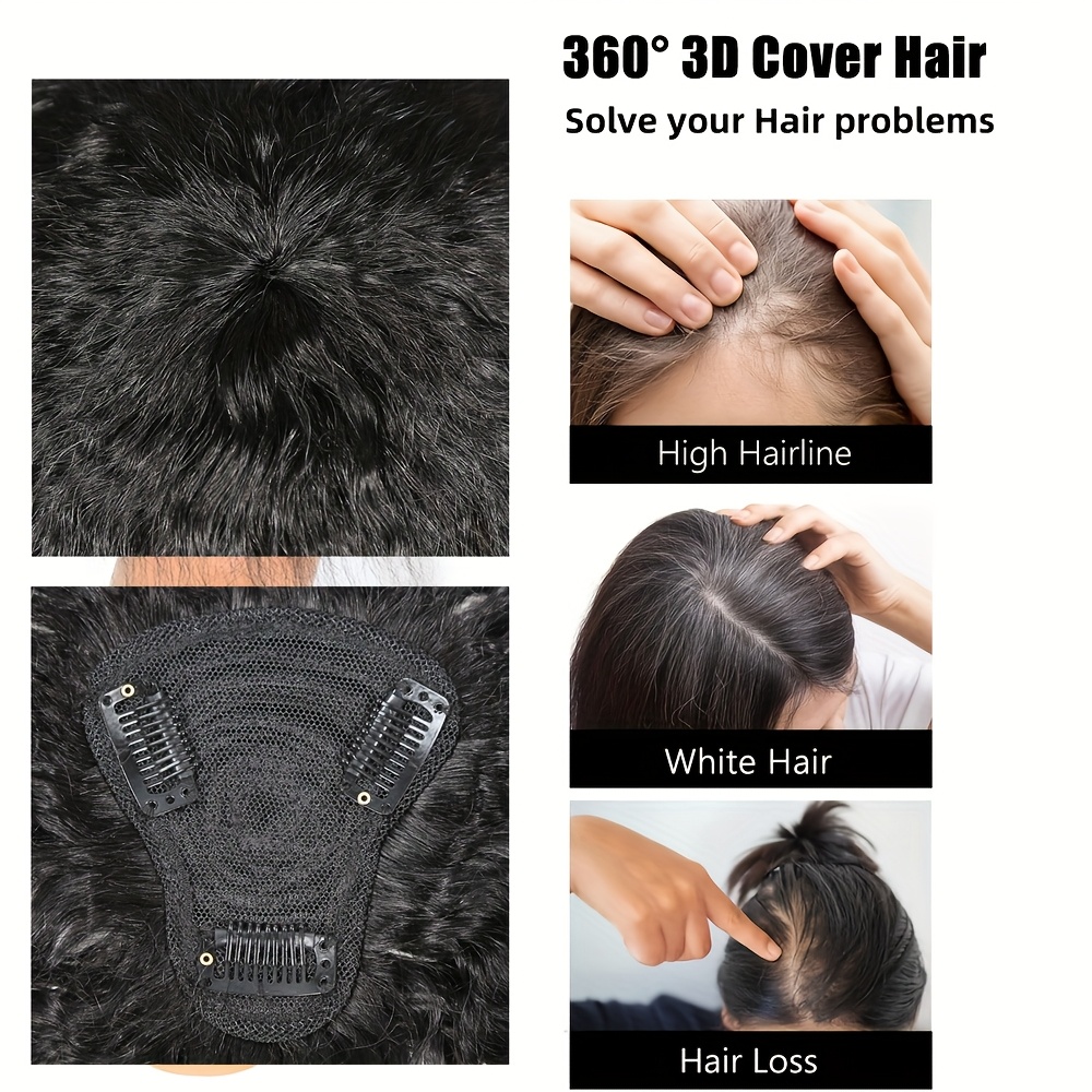 Kinky reta topper cabelo com f - Hair Clips avaliação e preço