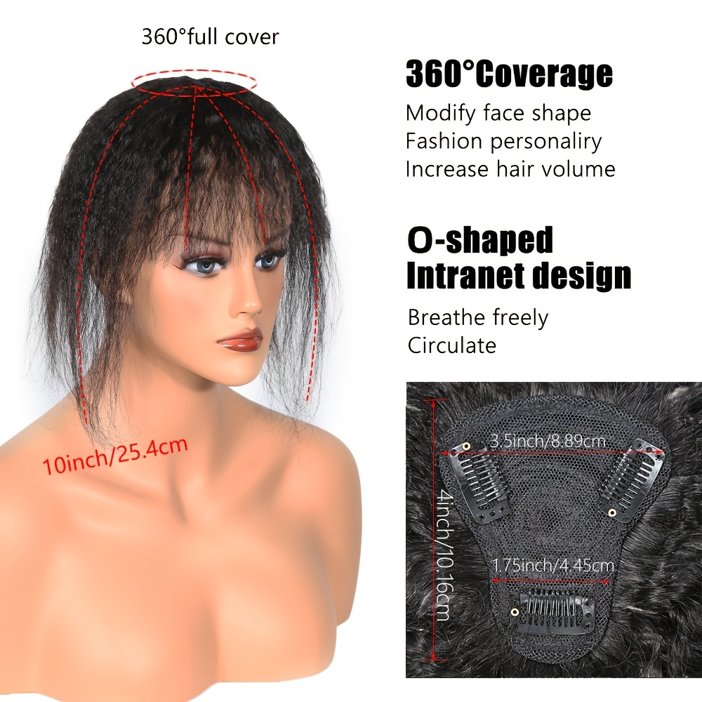 Kinky reta topper cabelo com f - Hair Clips avaliação e preço