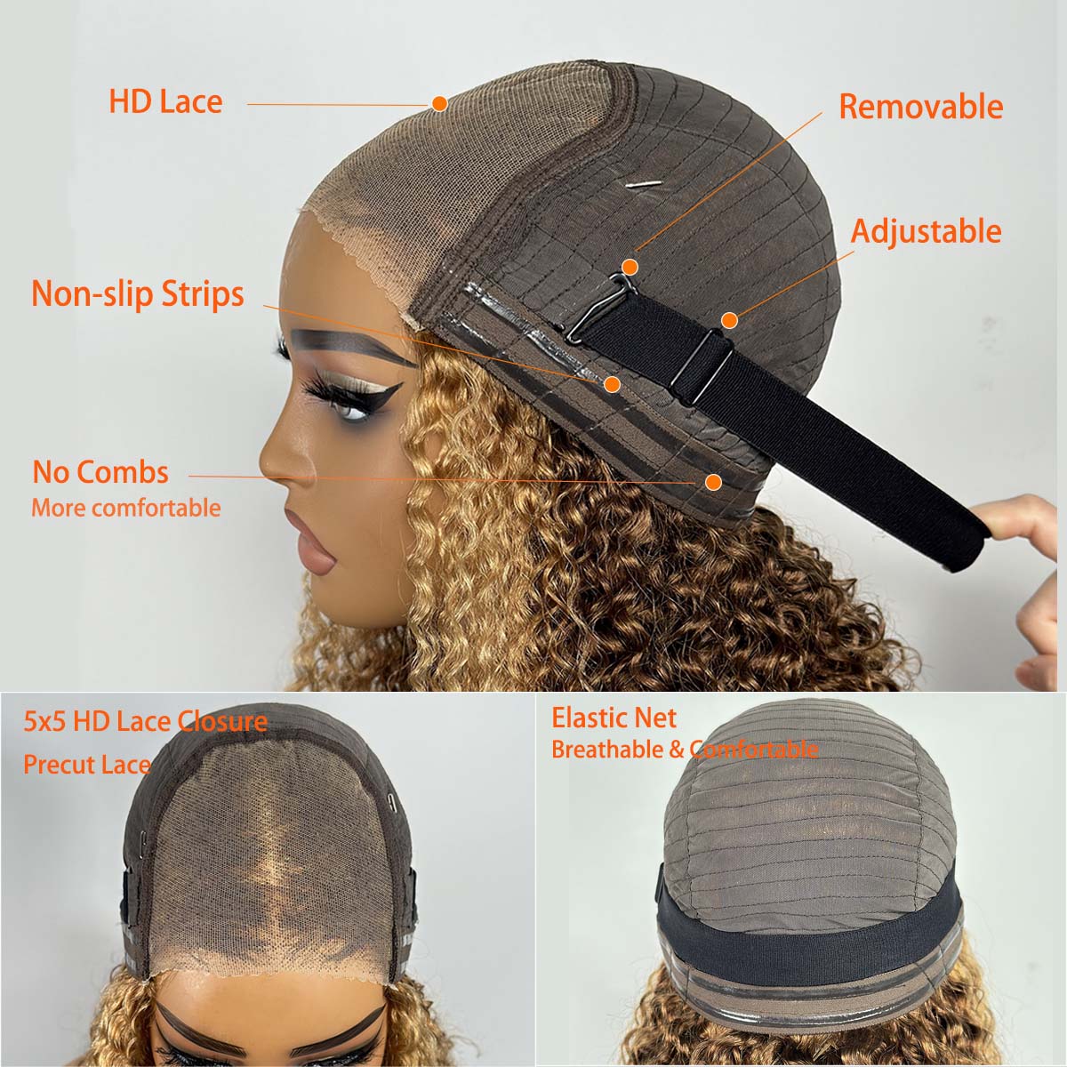Peruca Wear & Go P427 Loiro Me - Glueless Wear And Go Human Hair Wig avaliação e preço