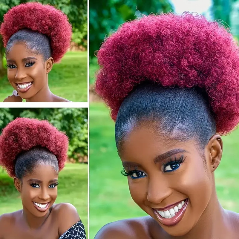 1pc feminino 10-Polegada afro  - Drawstring Afro Curly Puff Ponytail avaliação e preço