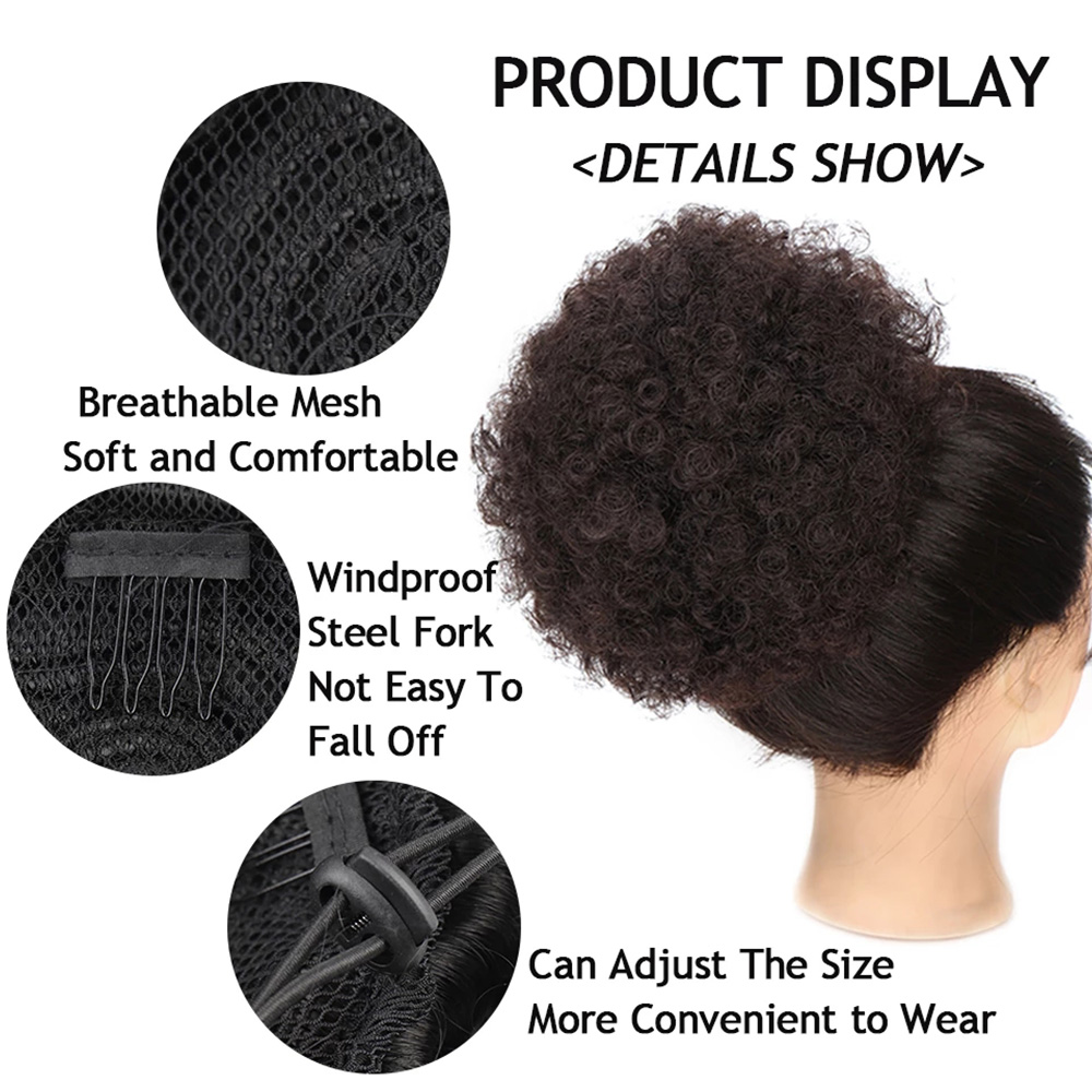 Sintético 10 Polegada grande a - Drawstring Afro Curly Puff Ponytail avaliação e preço